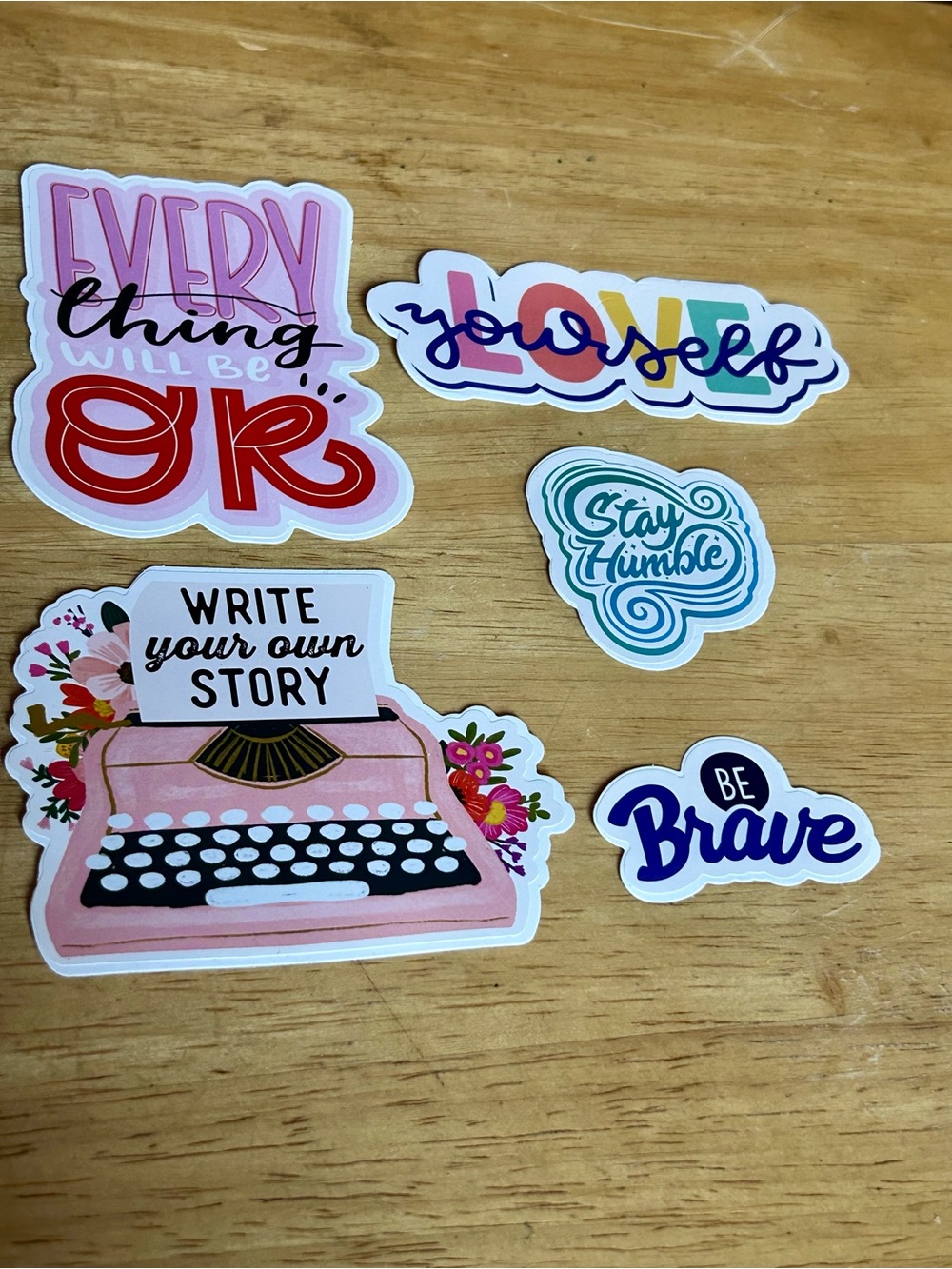 Decorative Motivational Sticker Set - Pink, Red, Blue, Teal, Multicolor
